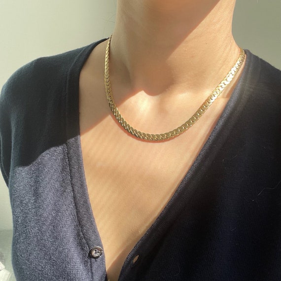 Mens Thick Snake Chain Necklace | Caitlyn Minimalist 18K Gold