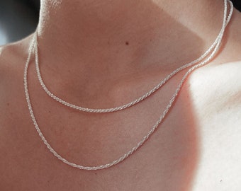 Silver Box Chain Necklace,Dainty Sterling Silver Necklace,layering Necklace silver,Necklace Chain Silver,Silver Snake Necklace,minimal chain