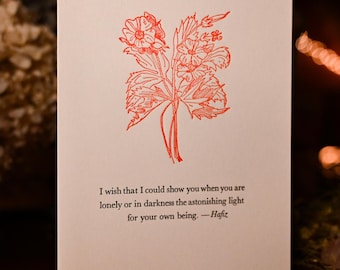 Pack of 3 Greeting card with Hafiz quote.