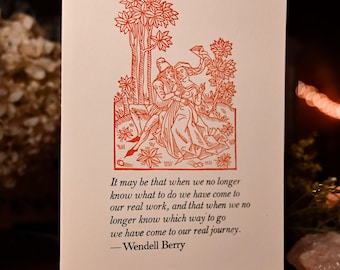 Pack fo 3 Greeting Cards with Wendell Berry quote