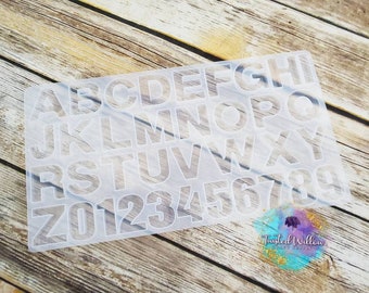 Alphabet and Numbers Silicone Mold, shiny alphabet mold, resin letters keychain mold, numbers keychain mold, jewelry molds, casting molds