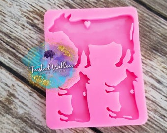 Cow Family Keychain Mold, Mama Cow with Mini Cows Keychain mold, cow keychain mold, cow resin mold, cow epoxy mold