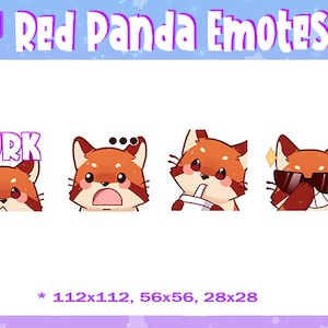 Cute Red Panda Emotes ( Twitch / Discord )