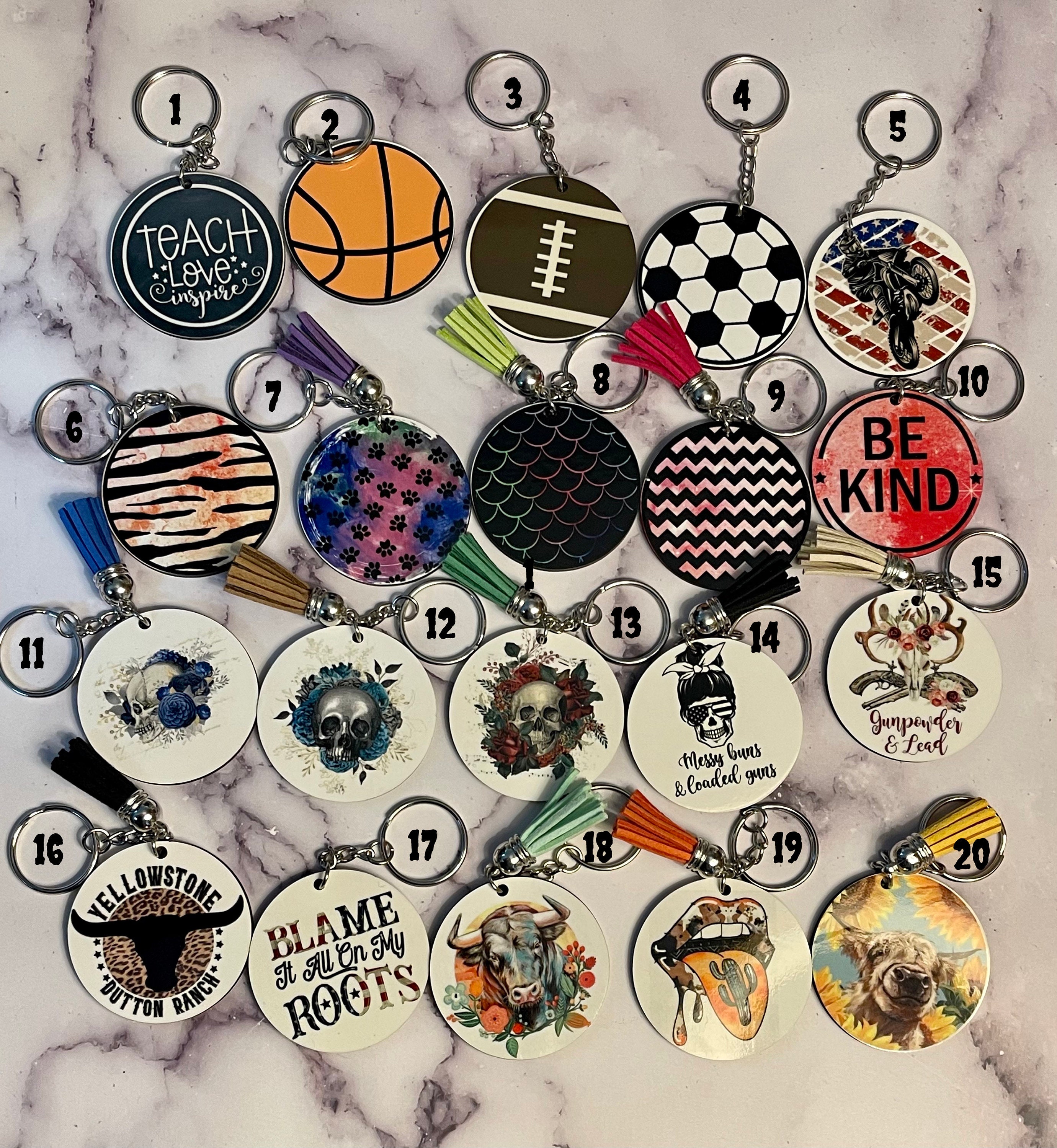 2 Round Keychains Etsy