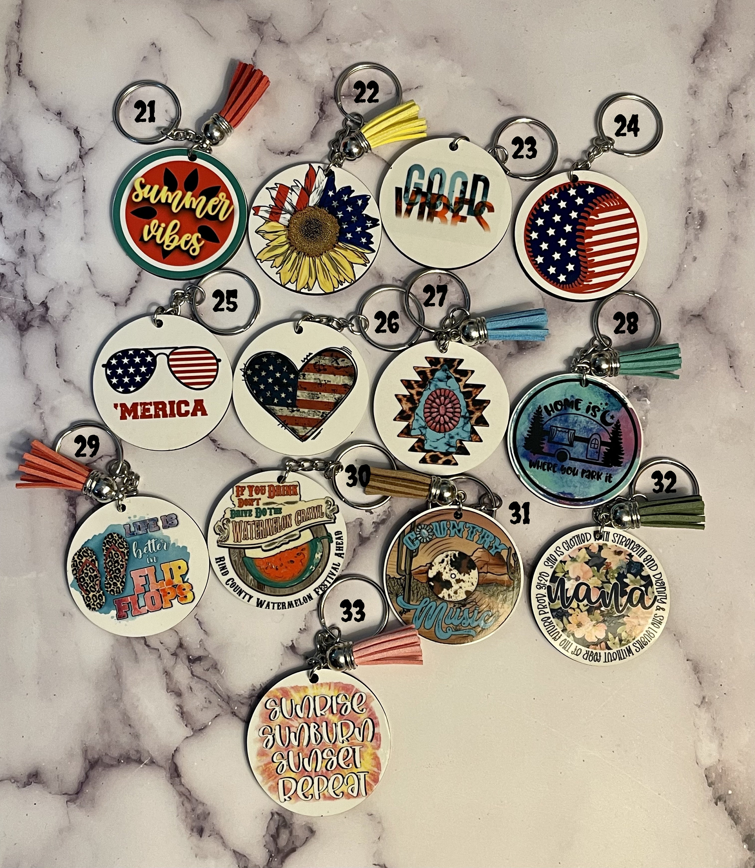 2 Round Keychains Etsy