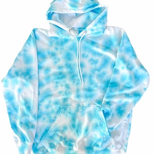 Turquoise Blue Tie Dye Hoodie | Cotton Unisex Sweatshirt | Comfy Streetwear | Women&#39;s Hoodie | Men&#39;s Hoodie | Cozy Loungewear