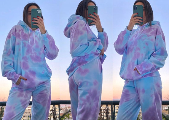 Hoodie Joggers Tie Dye Tracksuit Set 