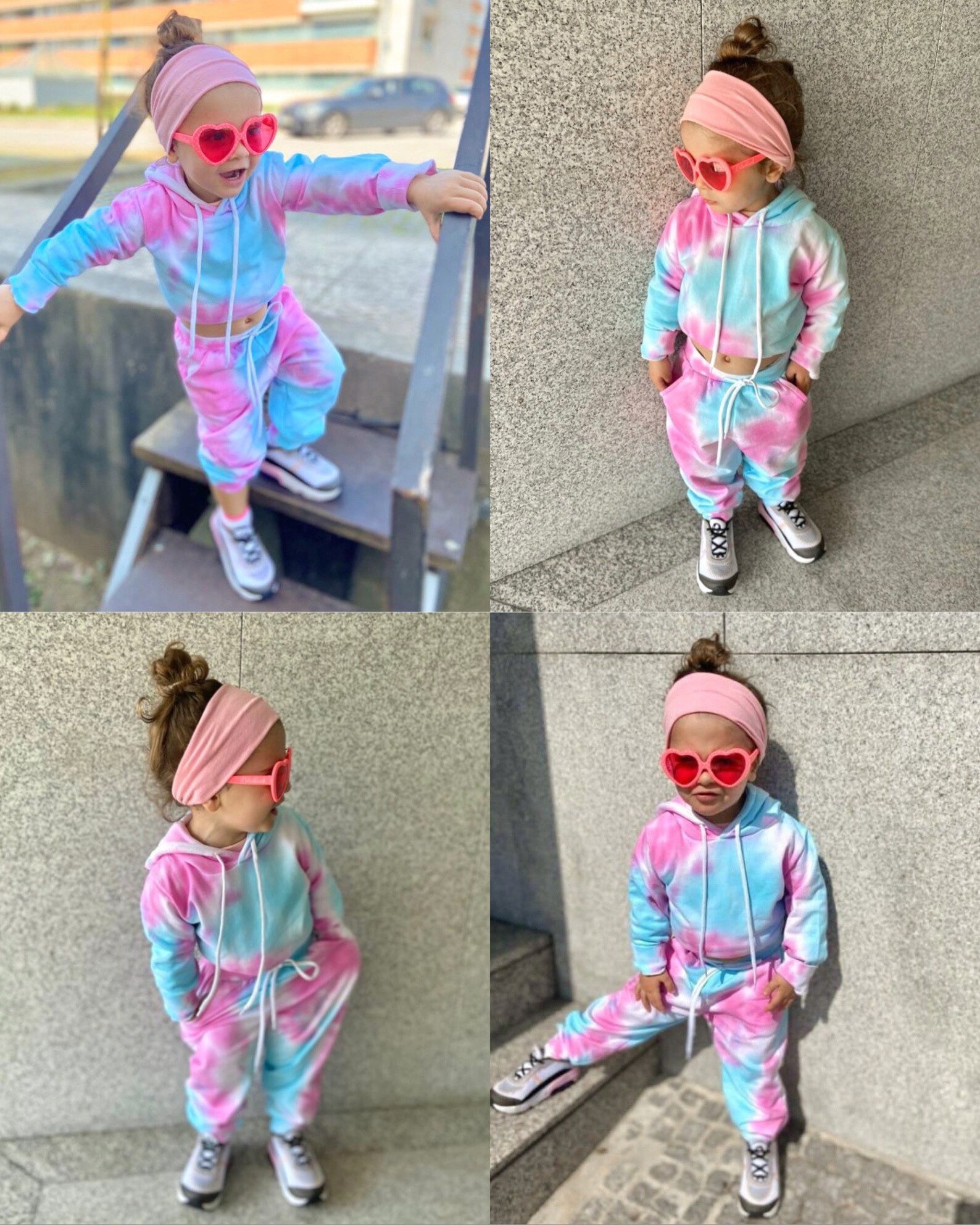 tie dye joggers and sweatshirt