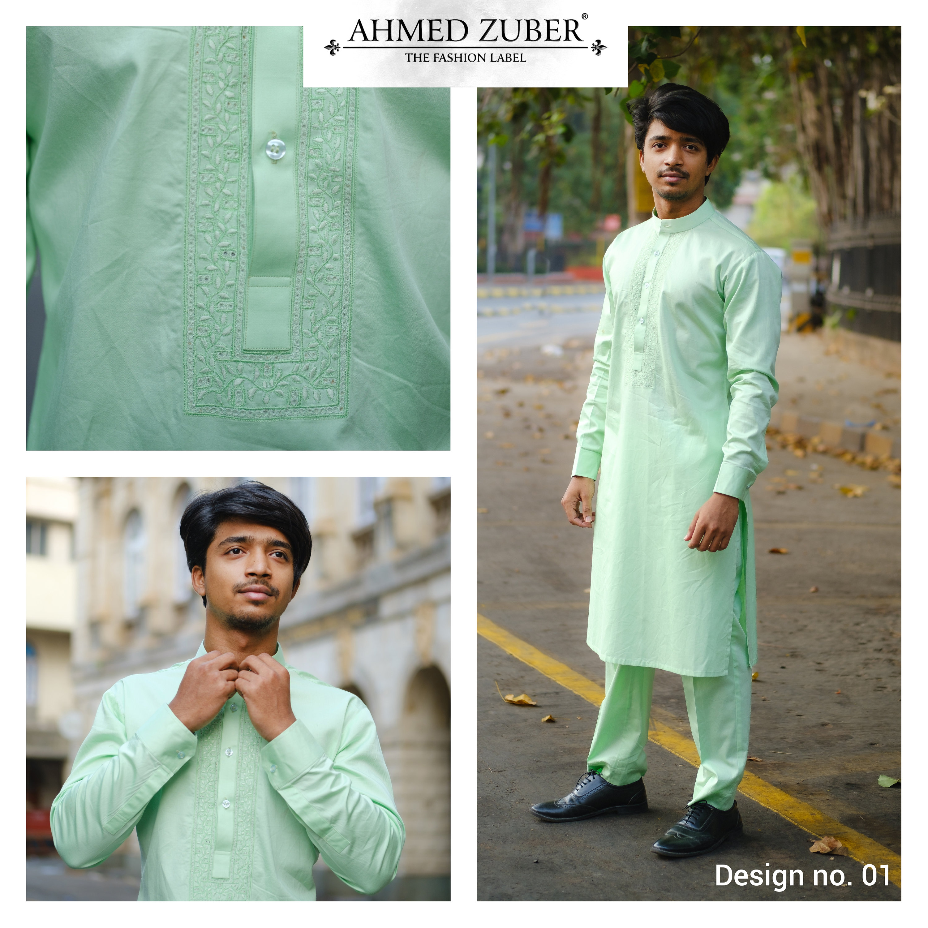 Green Men Kurta Pajama Traditional  Wedding Shirt Free Shawl Small 