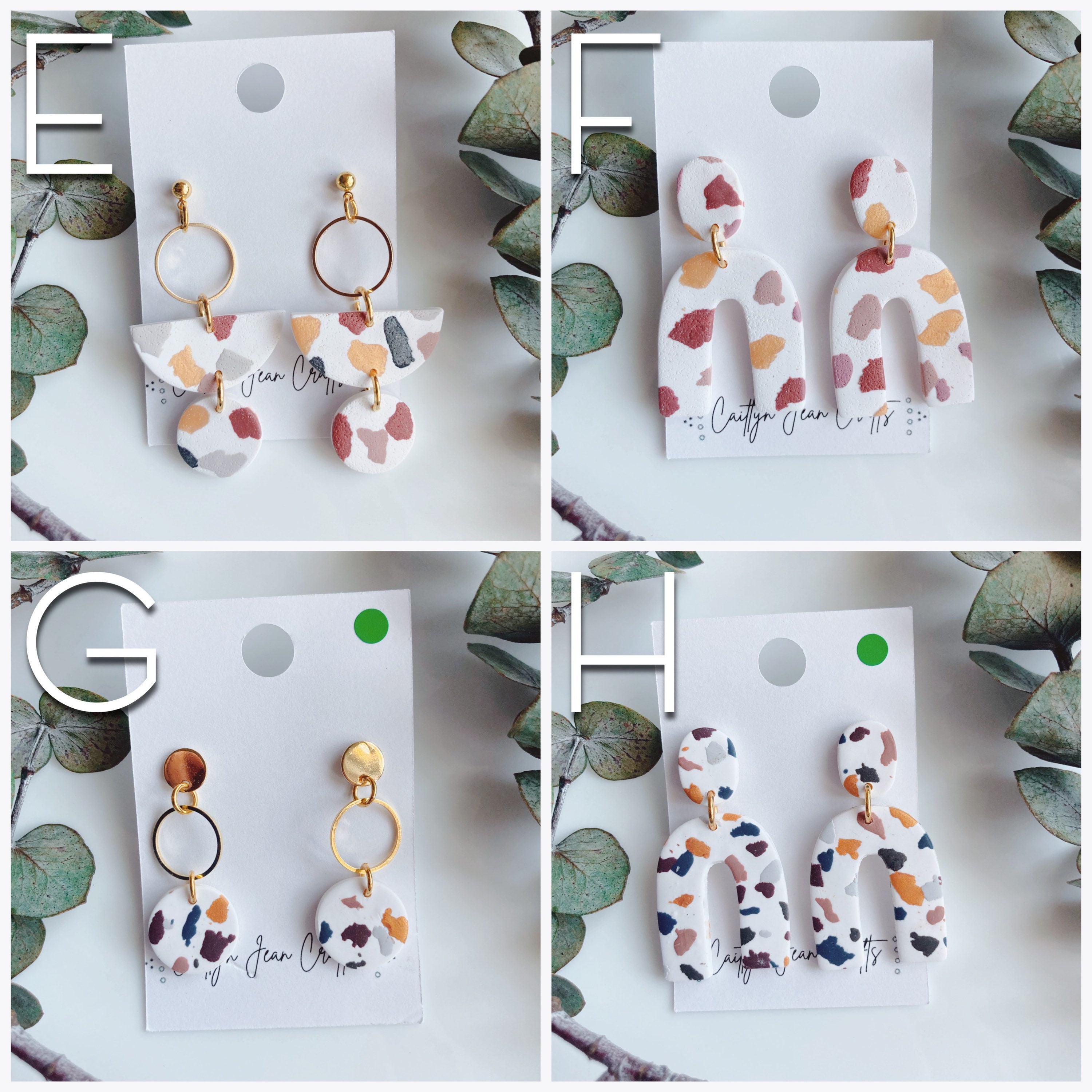 Terrazzo Collection: Polymer Clay Earrings Statement - Etsy