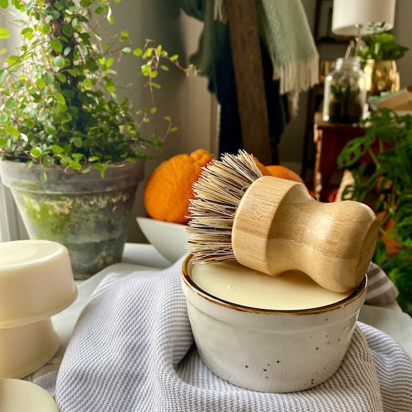 Jabón sólido para platos Zero Waste - Vegano - Sin plástico - Limpiador de cocina - Sin aceite de palma - Sostenible - Ecológico - Recargable - Jabón para lavar platos