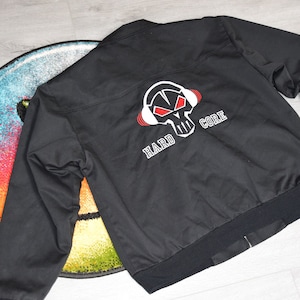 Giacca vintage Hard core taglia X Large vtg nero musica rave techno harrington jkt Sz XL (Masters of hardcore, UMM, Rotterdam Terror Corps)