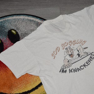 Koszulka sportowa Sod Jogging Knackered z lat 90. w stylu vintage, rozmiar L, biała, bardzo ciepła (koszulka do biegania w stylu vintage, koszulka do maratonu w Nowym Jorku)