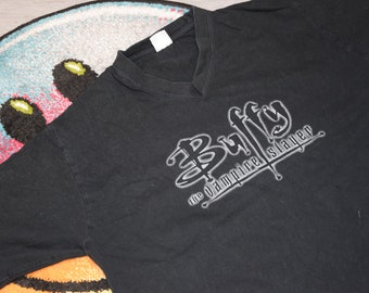 90s Vintage Buffy the vampire slayer shirt Size Large vtg faded black serial show movie promo  goth tee Sz L