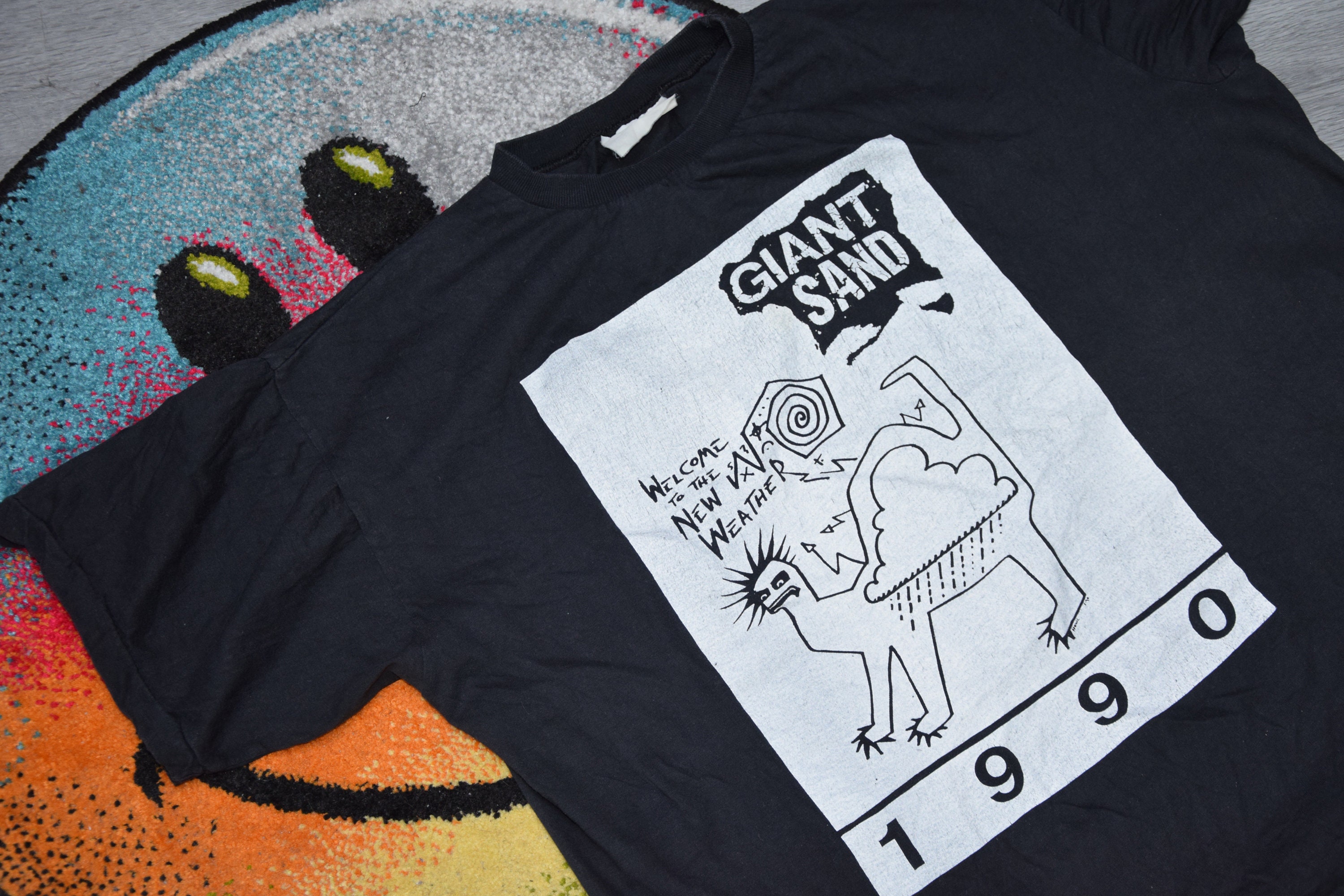 ミュージシャン 90s Vintage Giant llica T-Shirt XL 90s Vintage Giant Sand Shirt Size X Large Vtg Black Searchlight