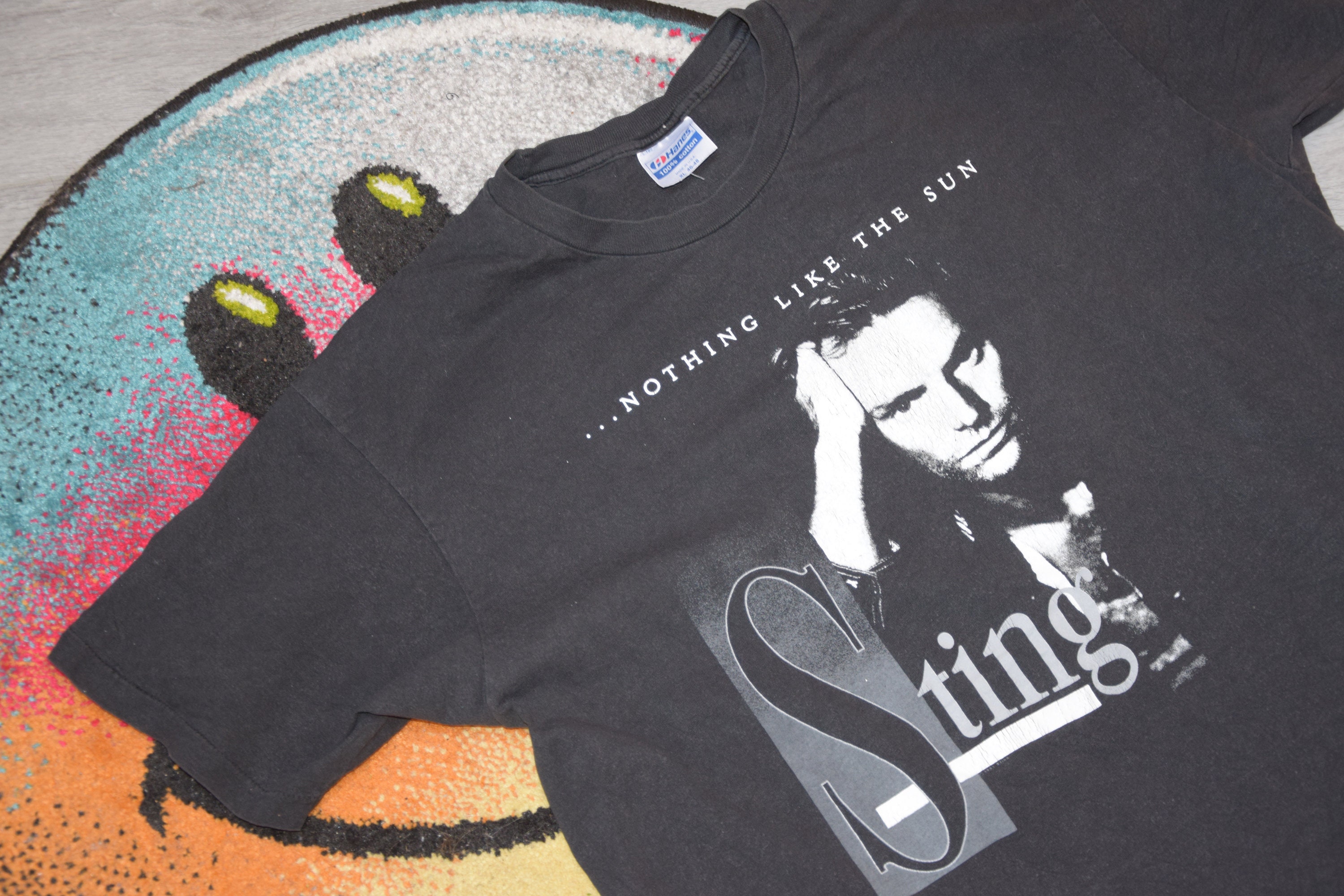 80s vintage Sting shirt Size X Large vtg black Nothing Like the Sun Tour pop rock music band tee Sz XL