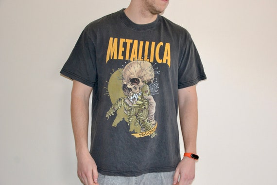 90s Vintage Metallica Shirt Size X Large Vtg Faded Black Rock Band