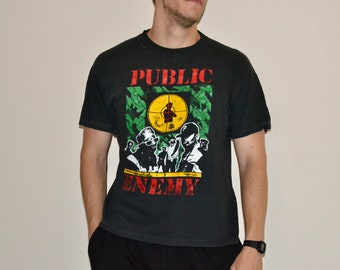 90s rapPublic Enemyヴィンテージtシャツvintageラップ Vintage 90s Public Enemy Rap All Over Print T-shirt, XL - Etsy