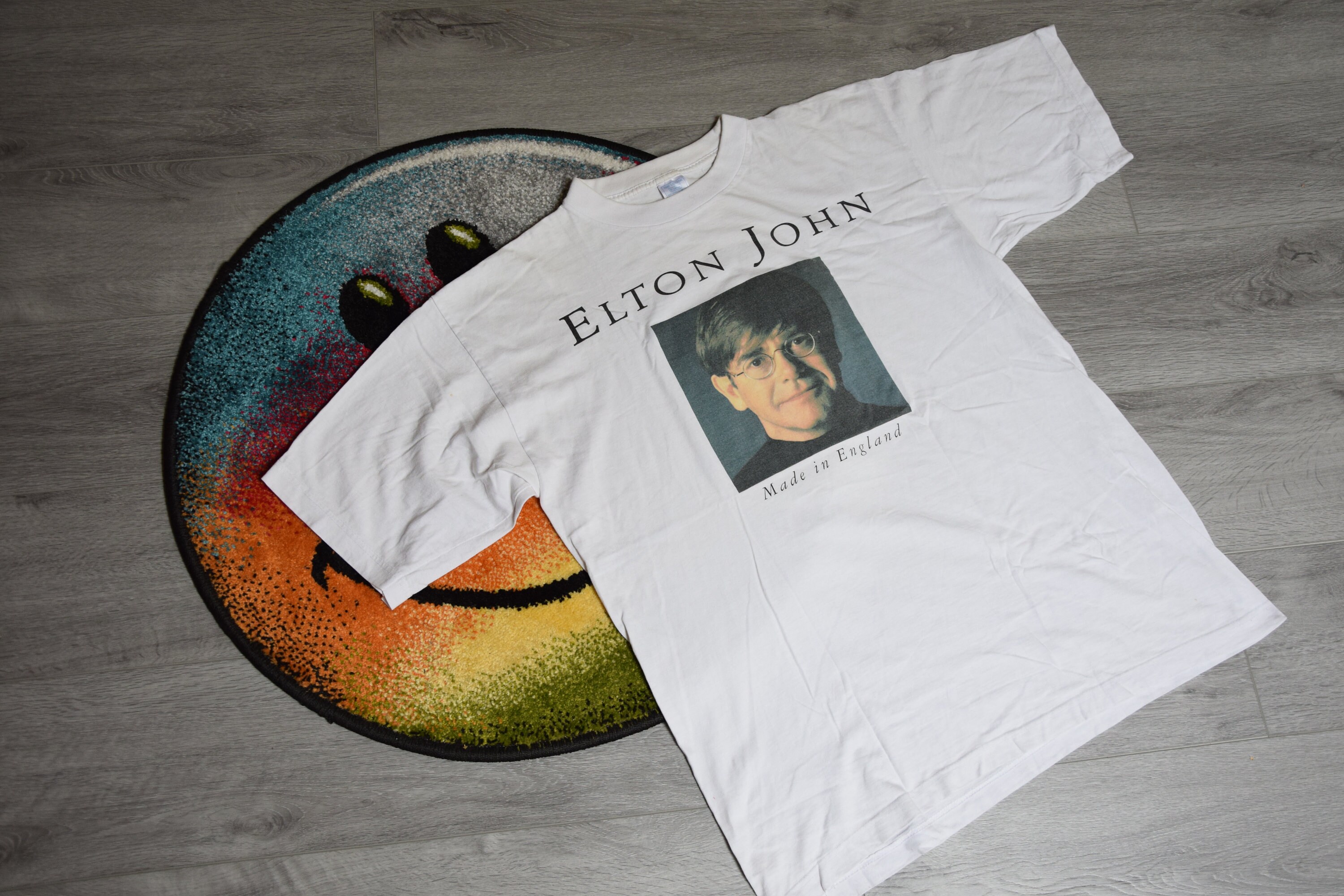 90s Vintage Elton John Shirt Size X Large Vtg White Made in