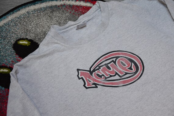 90s Vintage Acme Skateboarding Shirt Size X Large Vtg Gray