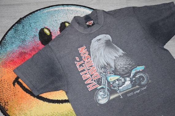 【90s】Harley Davidson big T-shirt old 90s Vintage Harley Davidson Shirt Size Medium Vtg Faded