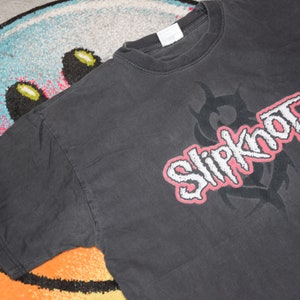 Vintage Slipknot shirt Size X Large vtg faded black nu metal band tee Sz XL (vintage metal shirt, vintage band shirt)