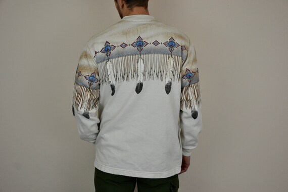 90s vintage Indian Shaman button sweatshirt Size … - image 8