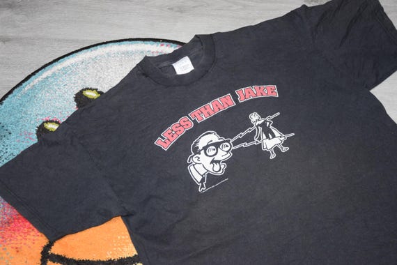 90s Vintage Less Than Jake Shirt Size X Large Vtg Faded Black Ska