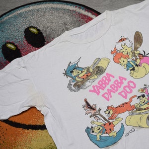 90er Jahre Vintage Flintstones Shirt Size X Large Vtg weiß lustiges Cartoon Promo yabba dabba doo tee Sz XL