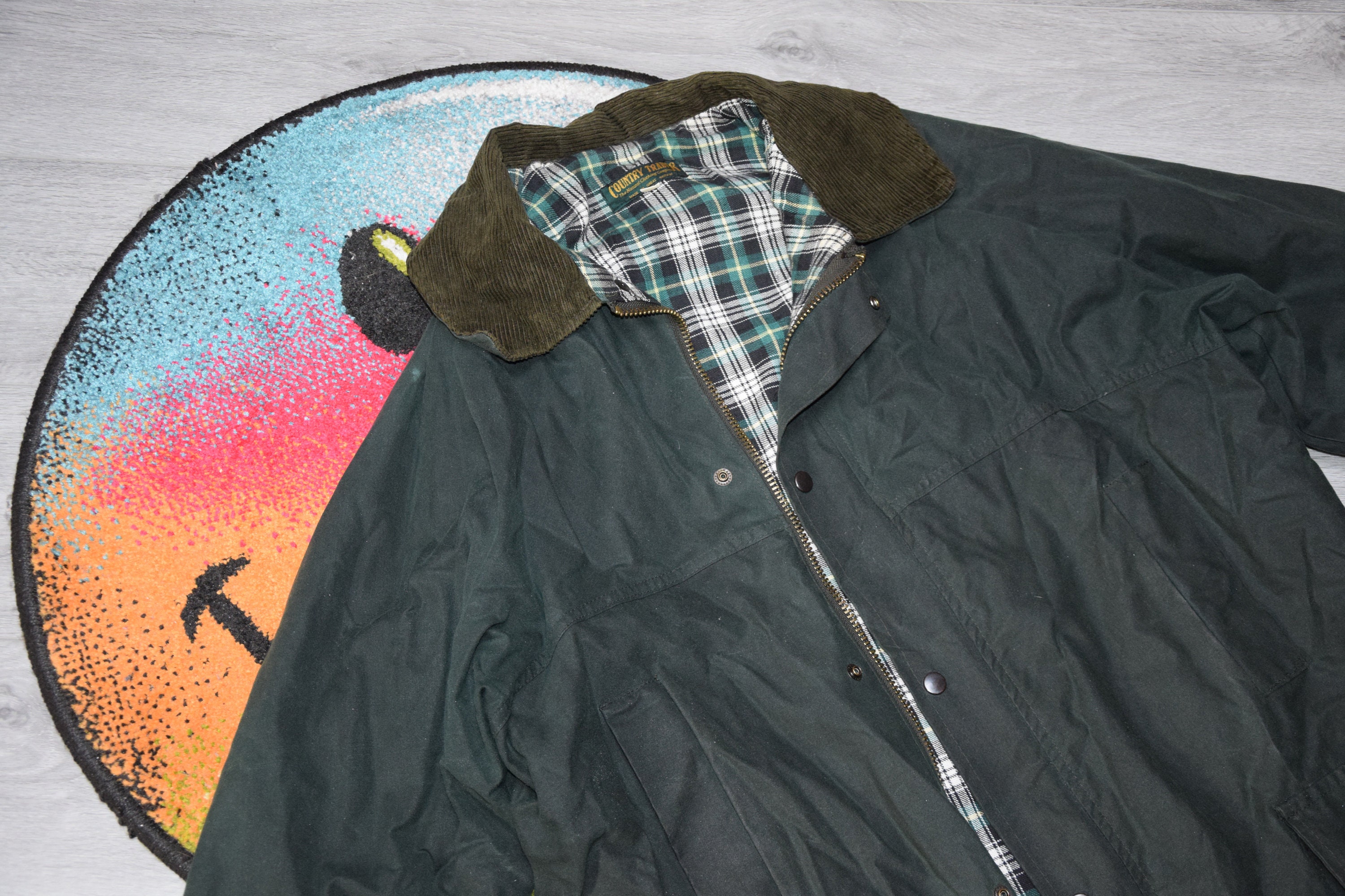 Giacca da caccia Country Trader vintage cerata Taglia X Large vtg