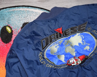 90er Jahre Vintage Dainese Bomberjacke Size X Large Vtg blau