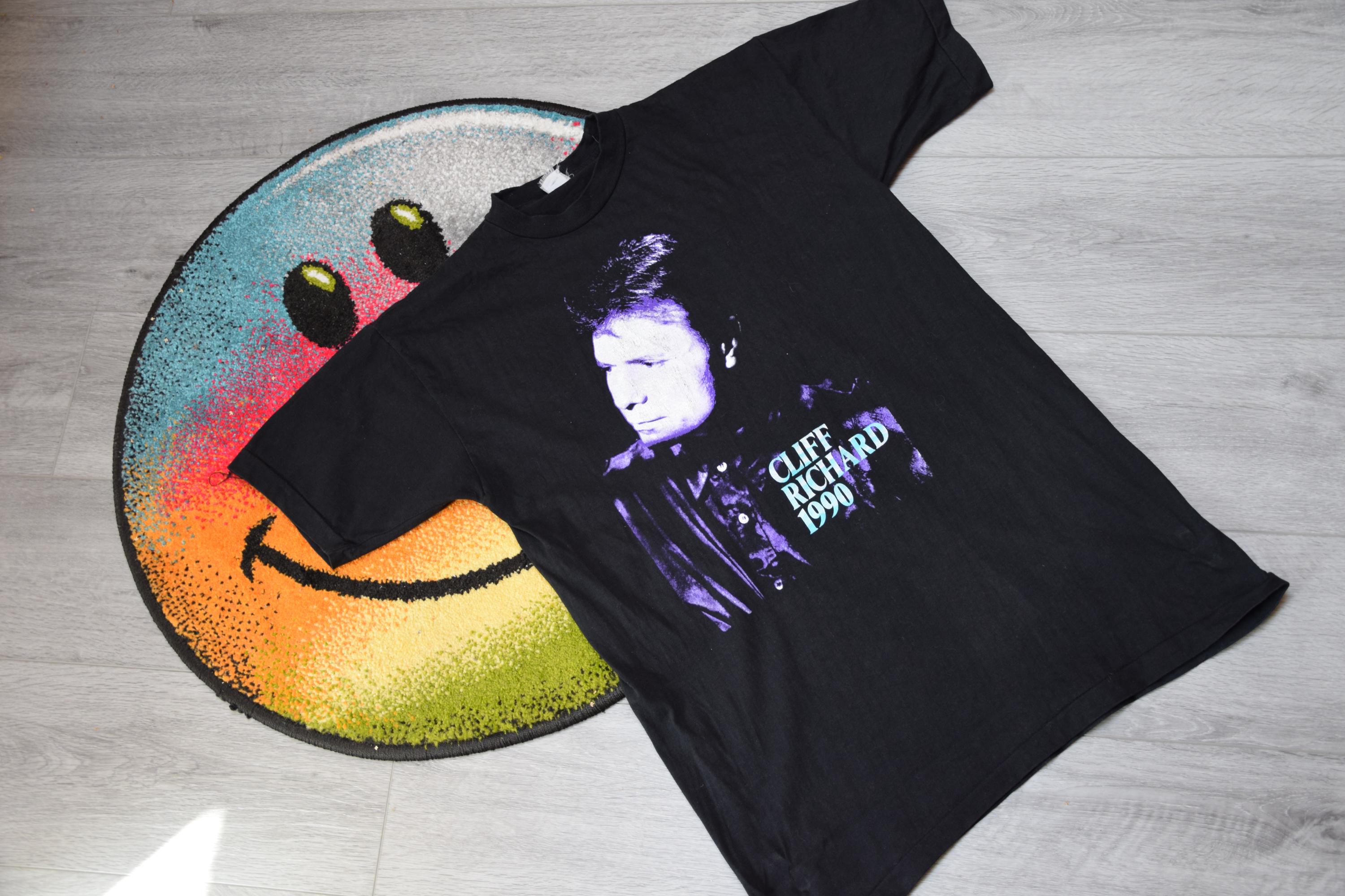 90s Vintage Cliff Richard Shirt Size Large Vtg Black From a