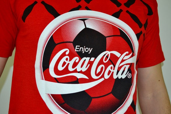 90s vintage Coca Cola shirt Size Medium vtg red s… - image 3