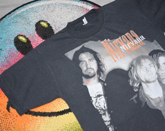 XL, Vintage 1990s NIRVANA Band T-shirt, Wild Oats, White - Etsy