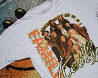 90s vintage Kelly Family shirt Size Large vtg white  pop music band tee Sz L (Over the hump)