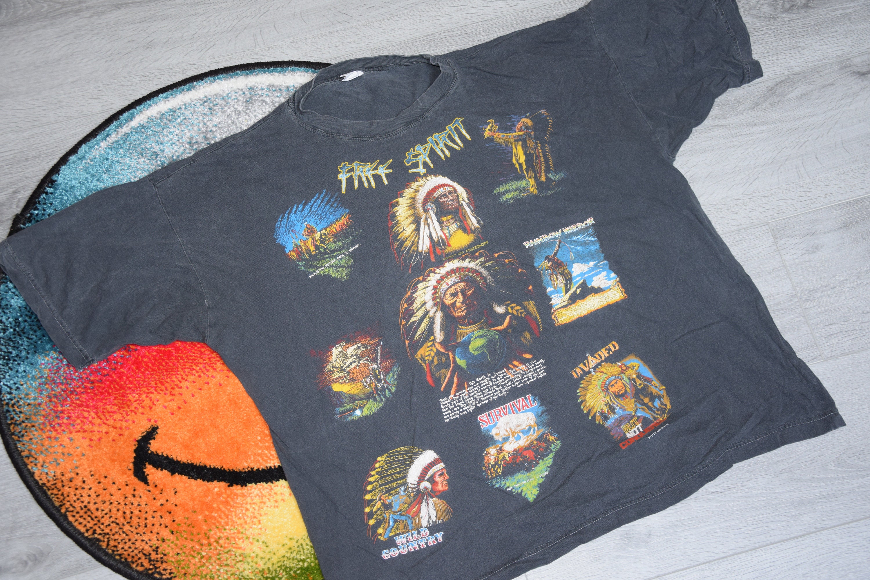 CottonFlag 90s Vintage Indian Shirt Size x Large Vtg Faded American Habitat Tee Sz XL (Indian Shaman, Streetwear, Southwestern, Heritage, Thunder) CottonFlag 90s Vintage Indian Shirt Size x Large Vtg Faded American Habitat Tee Sz XL (Indian Shaman, Streetwear, Southwestern, Heritage, Thunder)