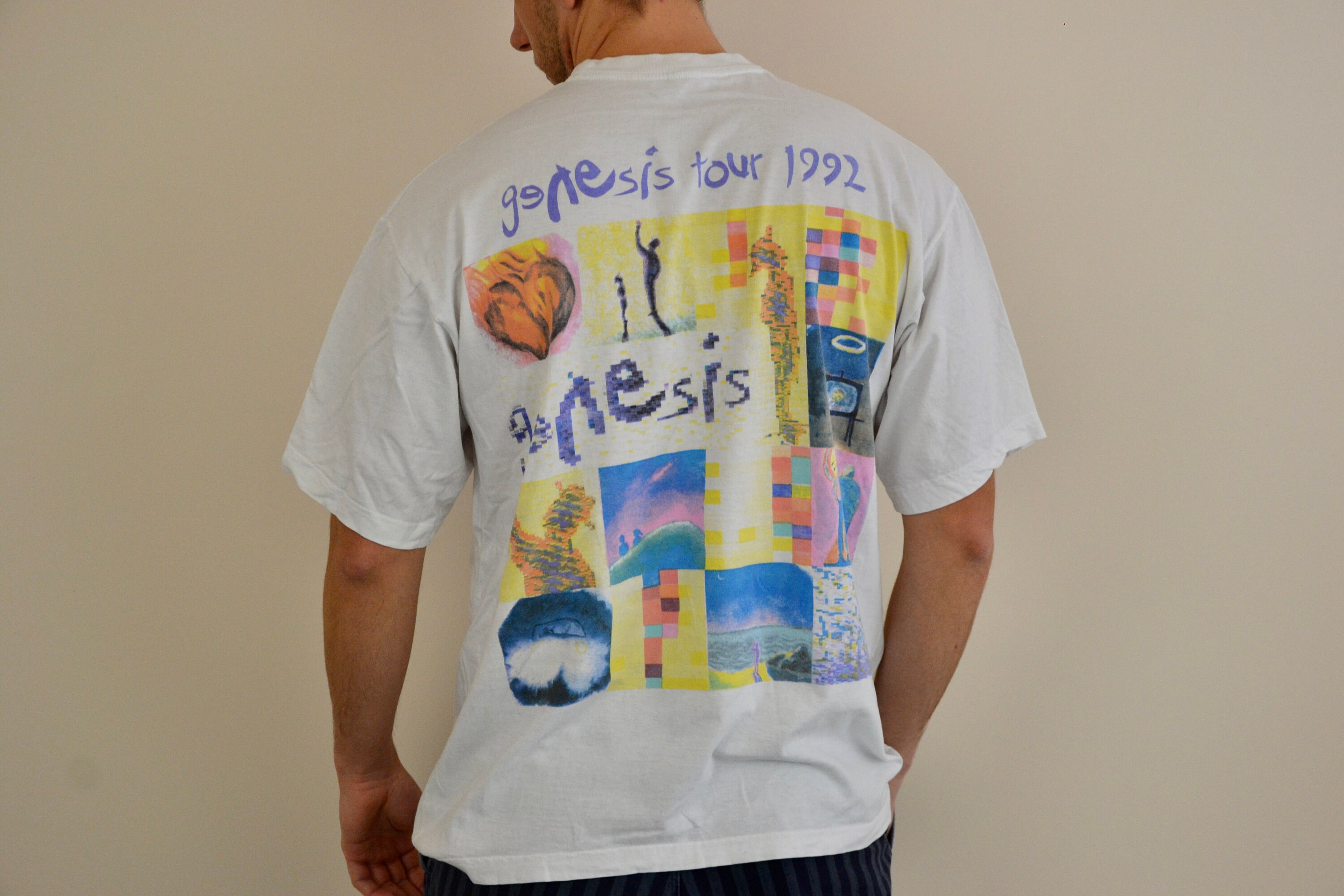 90s Vintage Genesis Shirt Size X Large Vtg White Progressive
