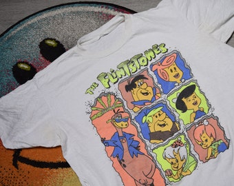 90s vintage Flintstones shirt Size X Large Vtg white funny cartoon promo yabba dabba doo tee Sz XL