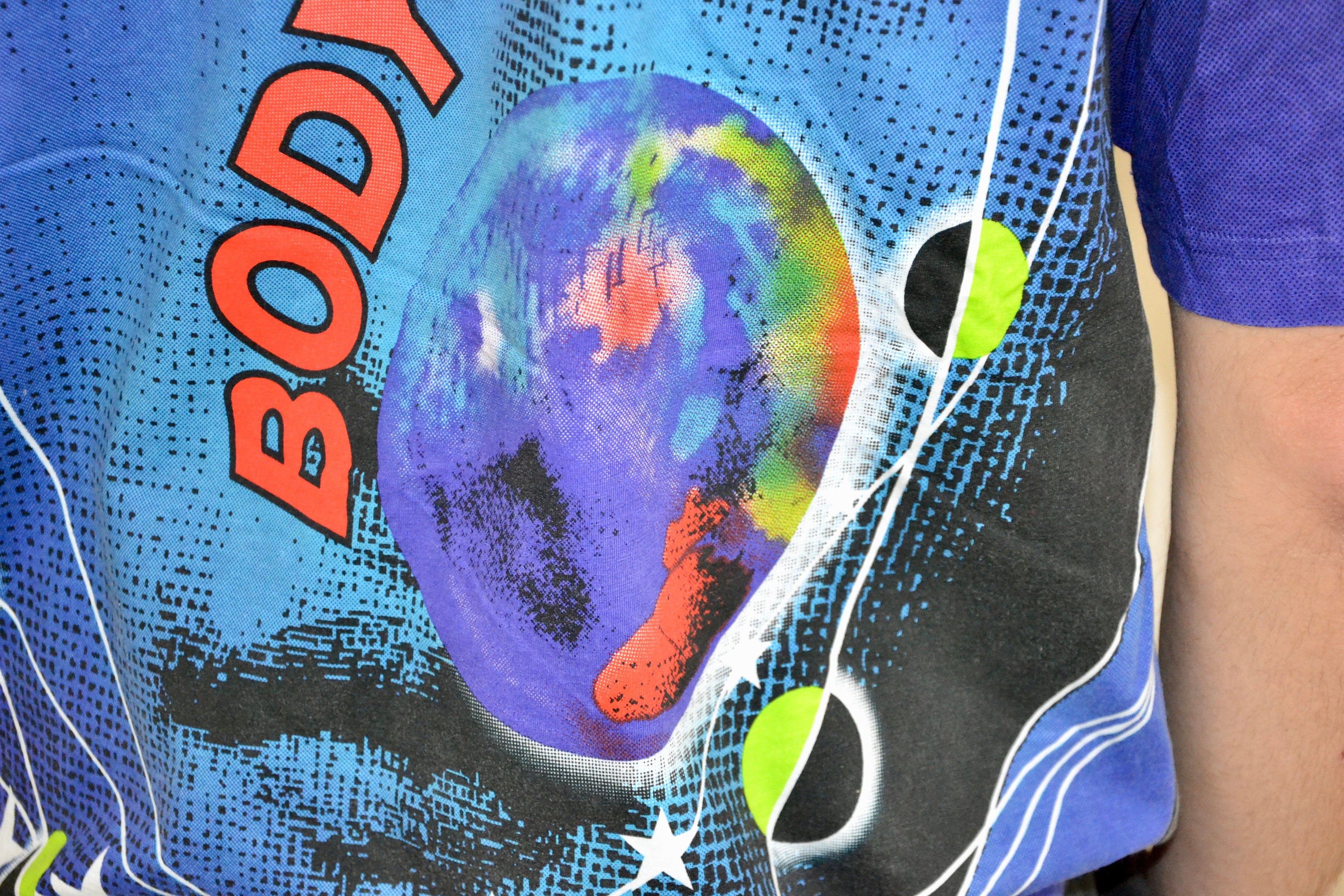 90s Vintage Body Glove Shirt Size X Large Vtg Blue All Over Print