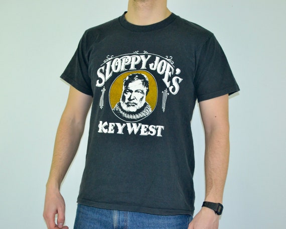90s Vintage Hemingway Shirt Size XL Vtg Black Sloppy Joes Bar | Etsy