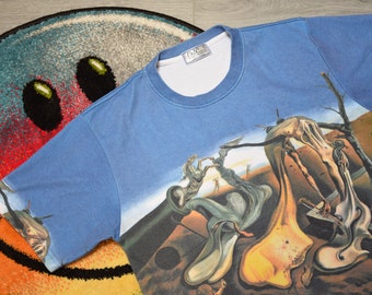 Vintage 90's Salvador Dali the Three Ages Art Graphic Tee Size XL