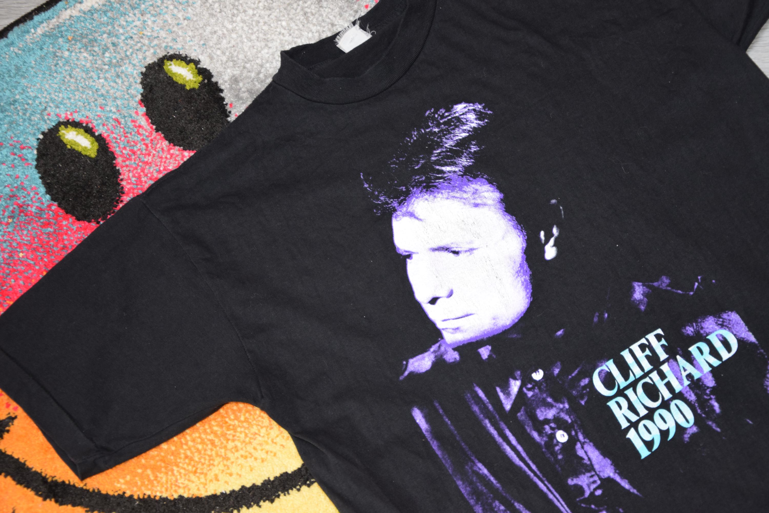 90s Vintage Cliff Richard Shirt Size Large Vtg Black From a
