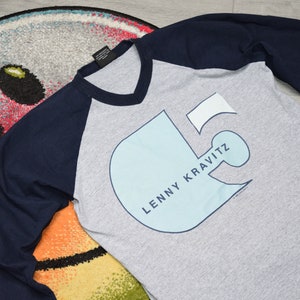 Lenny Kravitz 90s shirt Größe Medium grau Welt Tournee Band schwarz weiß Tee Gr 38
