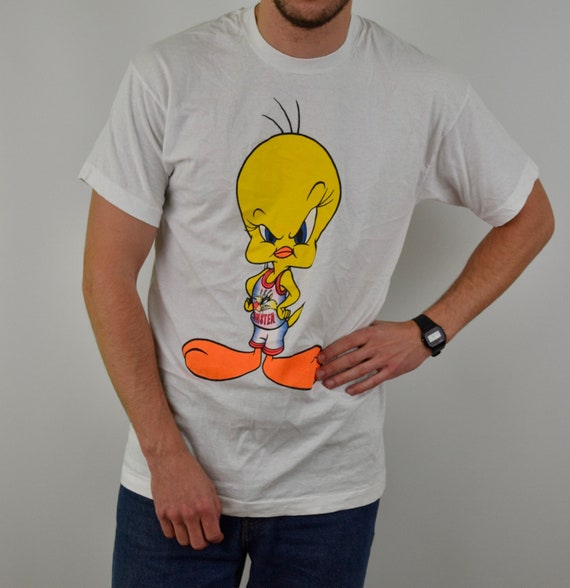 90s Vintage Tweety Shirt Size Large Vtg White Warner Bros