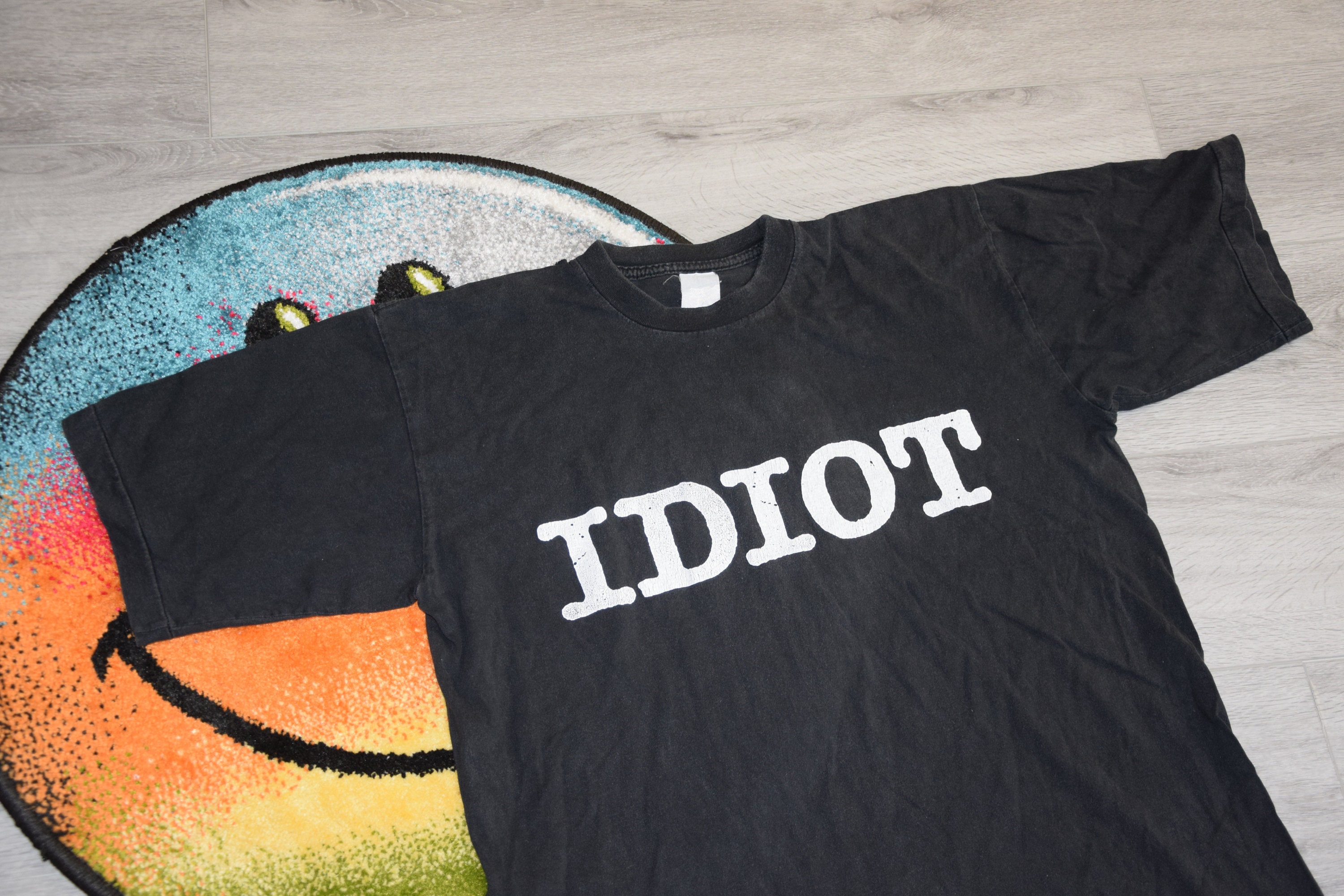 90s Vintage Wonder Stuff Shirt Size X Large Vtg Black Idiot Under