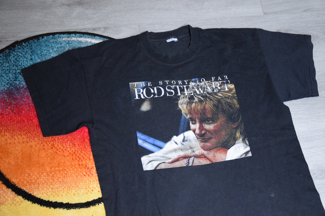 Vintage Rod Stewart Shirt Size X Large Vtg Black Rock Band Tee Sz XL ...