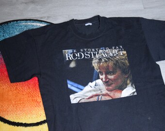 Vintage Rod Stewart shirt Size X Large vtg black rock  band tee Sz XL (hard rock, vtg heavy metal tee)