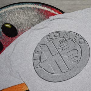 90s Vintage Alfa Romeo shirt Size Medium Vtg gray racing sport car tee Sz M