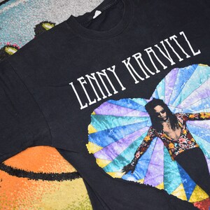 90s Vintage Lenny Kravitz Shirt Size Large Vtg Black Universal 