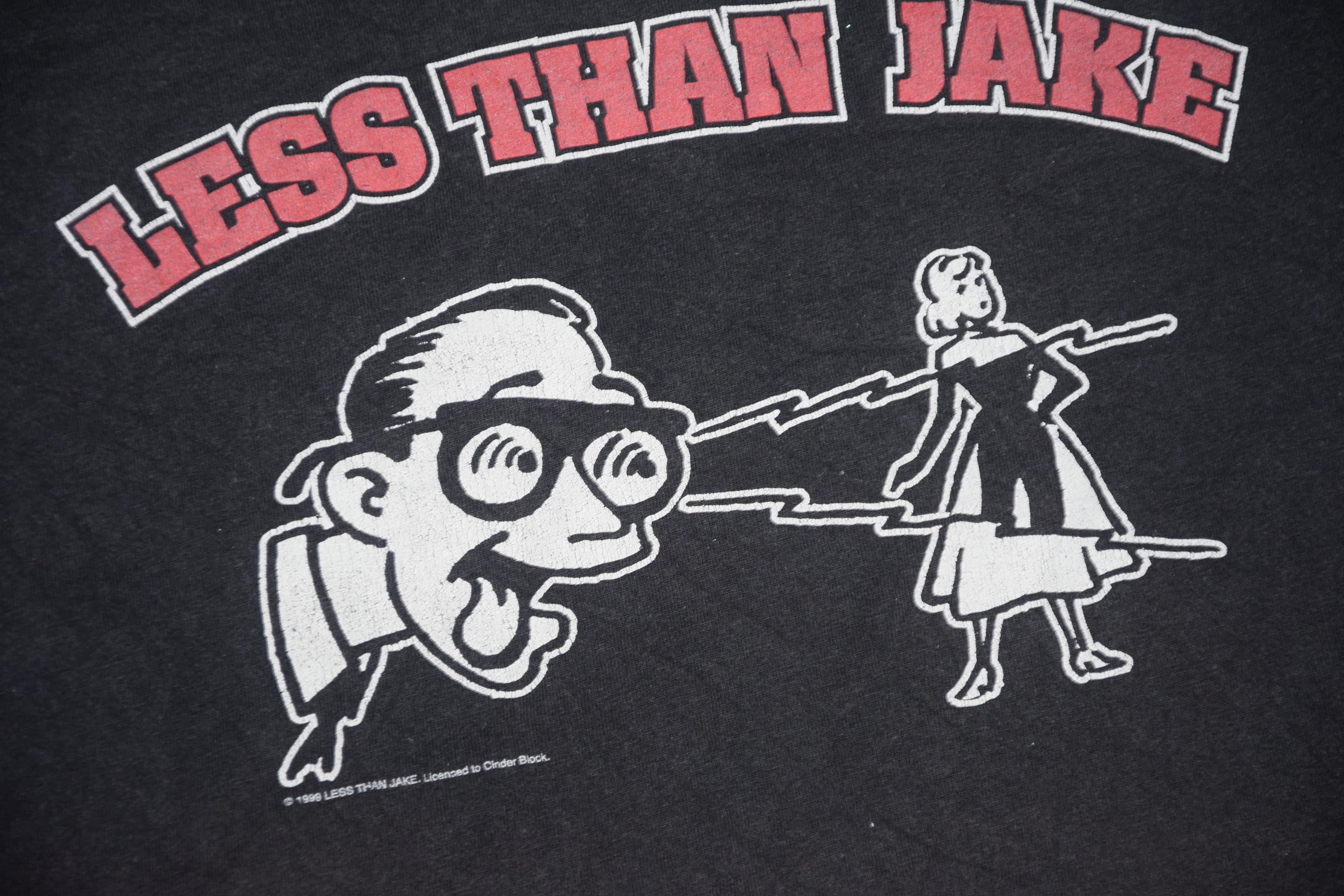 90s Vintage Less Than Jake Shirt Size X Large Vtg Faded Black Ska
